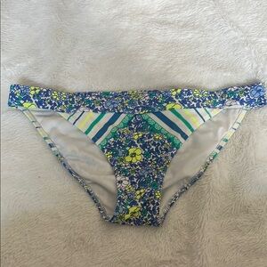 Victoria’s Secret Floral and Striped Bikini Bottom EUC